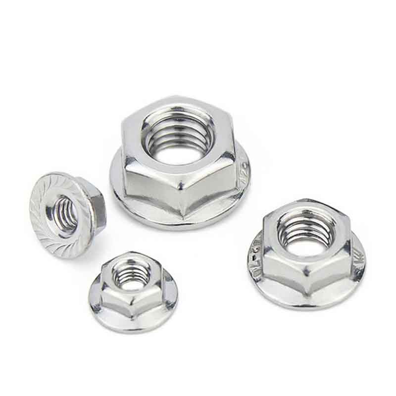 ٹھنڈا جھکا ہوا مسدس نٹ flange کے ساتھ