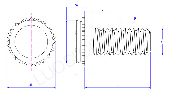 Concealed Head Threaded Studs