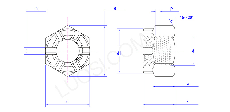 Slotted For Control Crown Nut With Slot